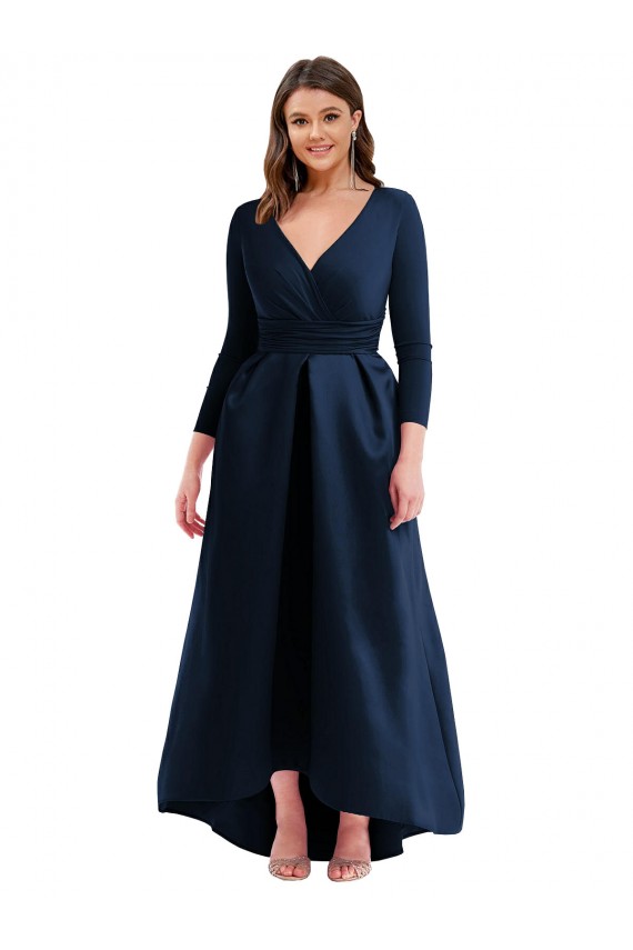 Spandex Long V-Neck Ball Gown High Low Plus Size Evening Gown / Prom Dress / Bridesmaid Dress Stockport