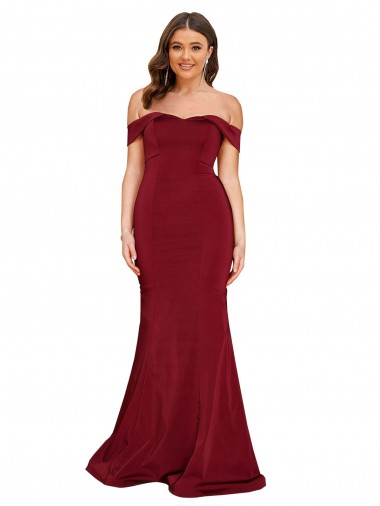 Spandex Long Off the Shoulder Mermaid Formal Plus Size Evening Gown / Prom Dress / Bridesmaid Dress Stockport