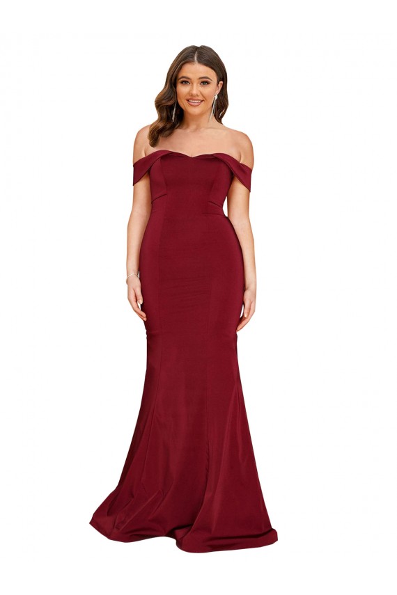 Spandex Long Off the Shoulder Mermaid Formal Plus Size Evening Gown / Prom Dress / Bridesmaid Dress Stockport