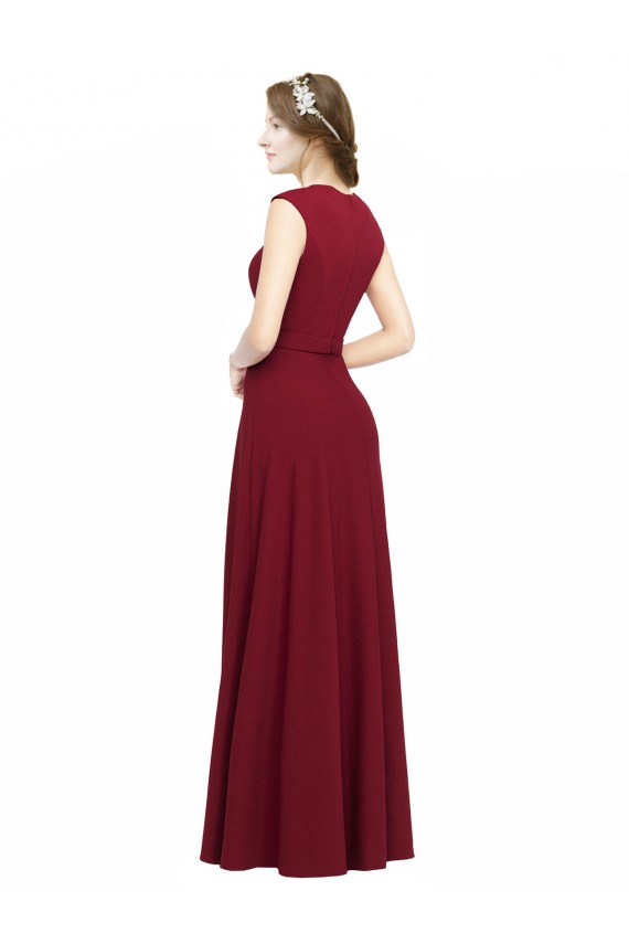 Stretch Crepe Long Square Neck A-Line Prom Dress / Bridesmaid Dress Stockport