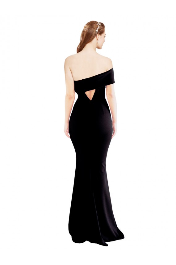 Stretch Crepe Keyhole Back Long One Shoulder Mermaid Formal Evening Gown / Prom Dress / Bridesmaid Dress Stockport