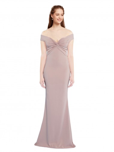 Stretch Crepe Keyhole Back Long Off the Shoulder Mermaid Formal Evening Gown / Prom Dress / Bridesmaid Dress Stockport