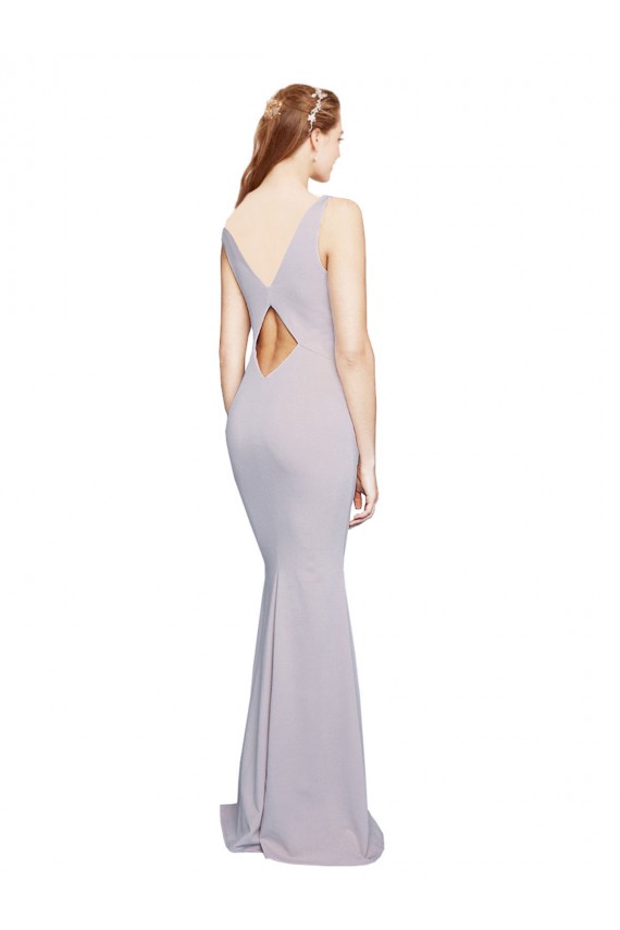 Stretch Crepe Keyhole Back Long V-Neck Mermaid Formal Evening Gown / Prom Dress / Bridesmaid Dress Stockport