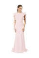 Stretch Crepe V-Back Sweep Train Jewel Neck Mermaid, Sheath Black Tie Prom Dress / Bridesmaid Dress Stockport