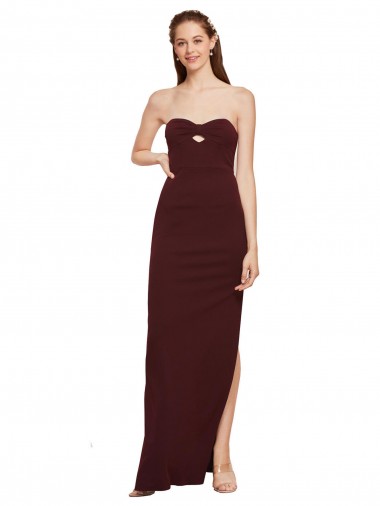 Stretch Crepe Long Strapless Sheath Formal Evening Gown / Prom Dress / Bridesmaid Dress Stockport