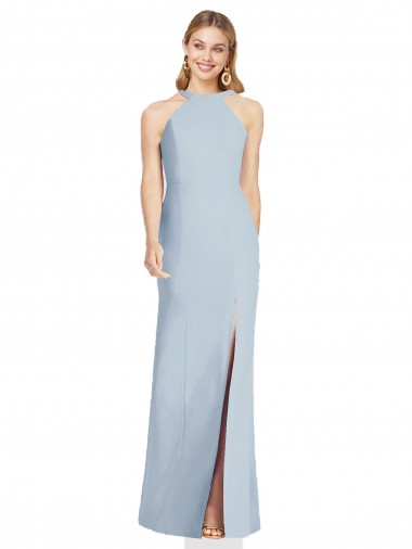 Stretch Crepe Backless Long Halter Neck Trumpet Formal Evening Gown / Bridesmaid Dress Stockport