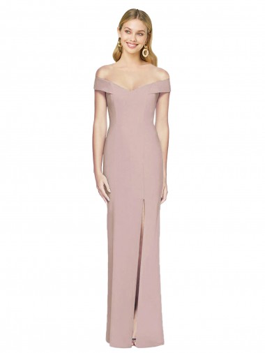 Stretch Crepe Criss Cross Back Long Off the Shoulder Trumpet Semi Formal Evening Dress / Prom Dress / Bridesmaid Dress Stockport