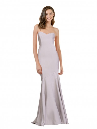 Stretch Crepe Long Strapless Arctic Lilac Mermaid Prom Dress / Bridesmaid Dress Stockport