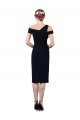 Stretch Crepe Cocktail Length Off the Shoulder Mermaid Formal Evening Gown / Prom Dress / Bridesmaid Dress Stockport