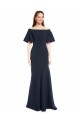 Stretch Crepe Long Off the Shoulder Dark Navy Mermaid Bridesmaid Dress / Formal Dress Stockport