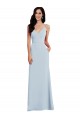 Stretch Crepe V-Back Long Spaghetti Straps Trumpet Formal Dress / Bridesmaid Dress Stockport