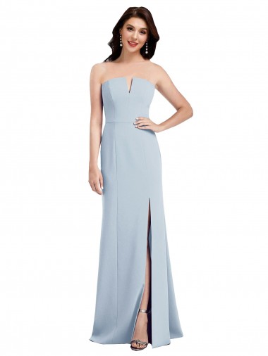 Stretch Crepe Low Back Long V-Neck Trumpet Bridesmaid Dress / Evening Dress Stockport