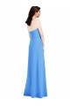 Stretch Crepe Low Back Long Strapless Peacock Blue Trumpet Semi Formal Evening Dress / Prom Dress / Bridesmaid Dress Stockport
