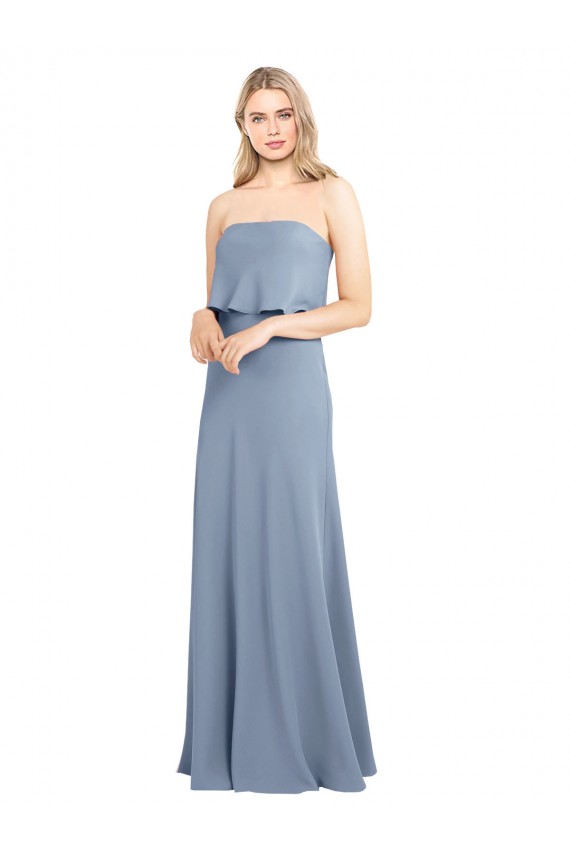Stretch Crepe Long High Neck Sheath Formal Dress / Bridesmaid Dress Stockport