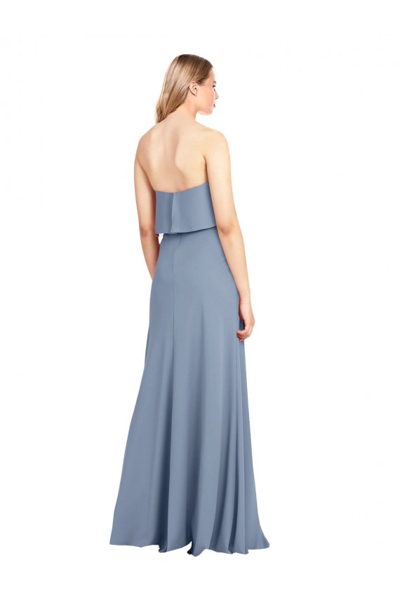 Stretch Crepe Long High Neck Sheath Formal Dress / Bridesmaid Dress Stockport