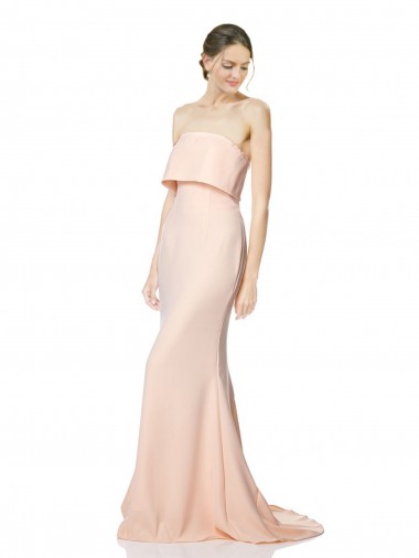 Stretch Crepe Long Strapless Mermaid Black Tie Evening Gown / Prom Dress / Bridesmaid Dress Stockport