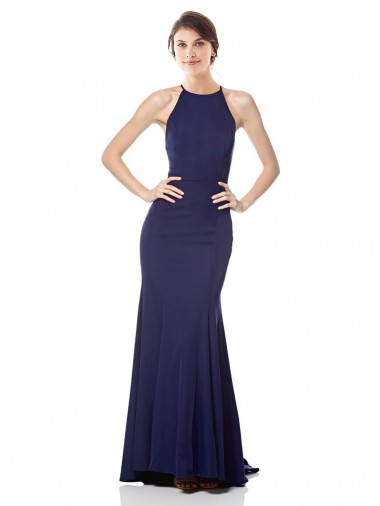 Stretch Crepe Long Halter Neck Mermaid Bridesmaid Dress / Formal Dress Stockport