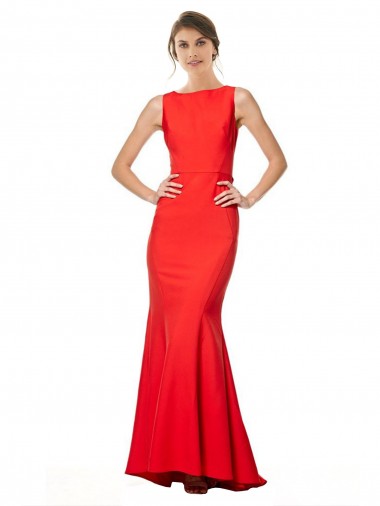 Stretch Crepe Open Back Long Halter Neck Mermaid Bridesmaid Dress / Evening Gowns Stockport