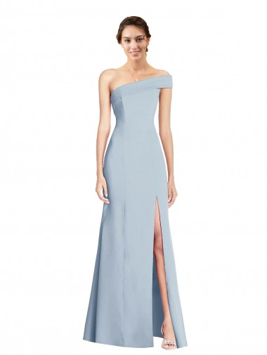 Stretch Crepe Long Off the Shoulder Light Sky Blue Trumpet Formal Evening Gown / Prom Dress / Bridesmaid Dress Stockport