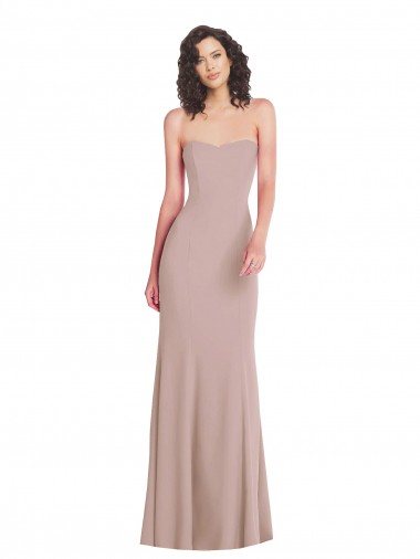 Stretch Crepe Long Sweetheart Dusty Pink Mermaid Formal Dress / Bridesmaid Dress Stockport