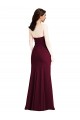 Stretch Crepe Long Strapless Burgundy Gold Trumpet Semi Formal Evening Dress / Prom Dress / Bridesmaid Dress Stockport