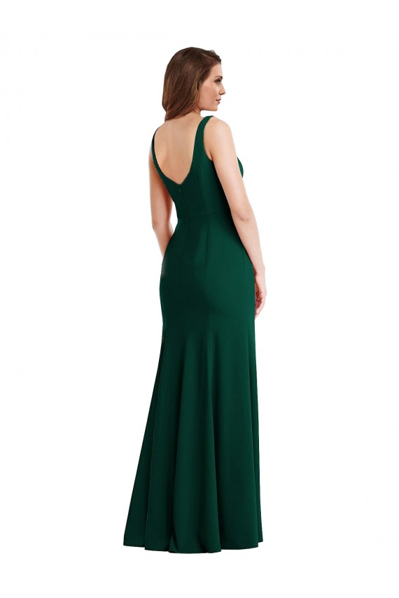 Stretch Crepe Long Square Neck Trumpet Semi Formal Evening Dress / Prom Dress / Bridesmaid Dress Stockport