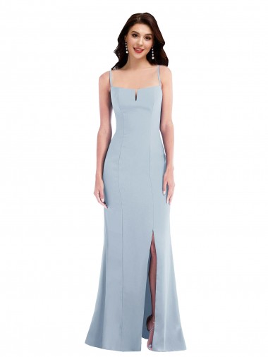 Stretch Crepe Long Spaghetti Straps Trumpet Formal Evening Gown / Prom Dress / Bridesmaid Dress Stockport