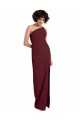 Stretch Crepe Long One Shoulder Burgundy Gold Sheath Formal Evening Gown / Prom Dress / Bridesmaid Dress Stockport