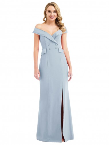 Stretch Crepe Long Off the Shoulder Trumpet Semi Formal Evening Dress / Prom Dress / Bridesmaid Dress Stockport