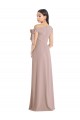 Stretch Crepe Long Off the Shoulder Dusty Pink A-Line Formal Evening Gown / Prom Dress / Bridesmaid Dress Stockport