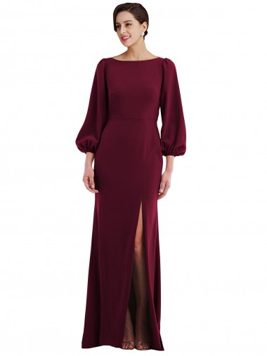 Stretch Crepe Open Back Long Bateau Neck Trumpet Formal Evening Gown / Prom Dress / Bridesmaid Dress Stockport