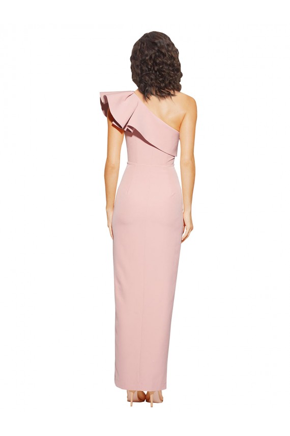 Stretch Crepe Long One Shoulder Mauve Sheath Formal Evening Gown / Prom Dress / Bridesmaid Dress Stockport