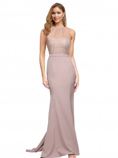 Stretch Crepe Sweep Train Sweetheart Sheath Formal Evening Gown / Prom Dress / Bridesmaid Dress Stockport