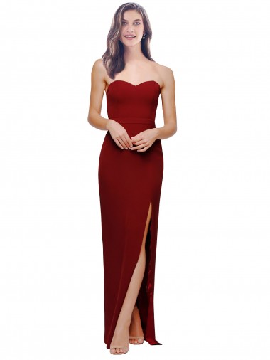 Stretch Crepe Low Back Long Sweetheart Sheath Bridesmaid Dress / Evening Dress Stockport
