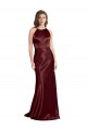 Stretch Satin Long Spaghetti Straps A-Line Formal Evening Gown / Prom Dress / Bridesmaid Dress Stockport