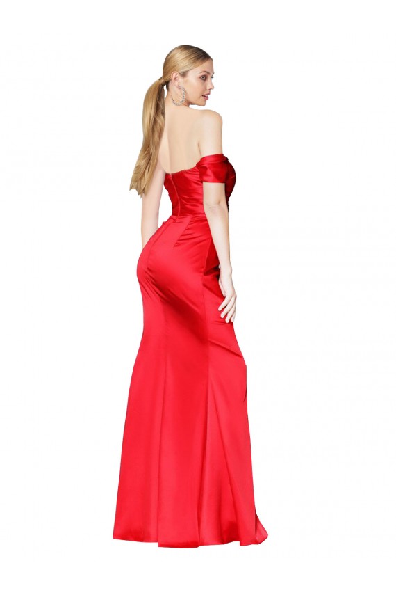 Stretch Satin Long Off the Shoulder Mermaid Formal Evening Gown / Prom Dress / Bridesmaid Dress Stockport