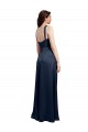 Stretch Satin Low Back Long Cowl Neck A-Line Formal Evening Gown / Prom Dress / Bridesmaid Dress Stockport