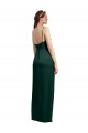 Stretch Satin Low Back Long Spaghetti Straps Column Formal Evening Gown / Prom Dress / Bridesmaid Dress Stockport