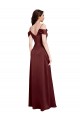Stretch Satin Long Off the Shoulder A-Line Formal Dress / Bridesmaid Dress Stockport