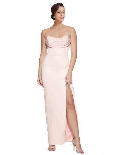 Stretch Satin Low Back Long Cowl Neck Mermaid Formal Evening Gown / Prom Dress / Bridesmaid Dress Stockport