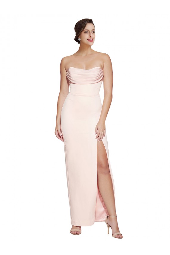 Stretch Satin Low Back Long Cowl Neck Mermaid Formal Evening Gown / Prom Dress / Bridesmaid Dress Stockport