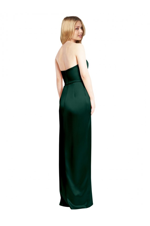 Stretch Satin Long Scoop Neck A-Line Formal Evening Gown / Prom Dress / Bridesmaid Dress Stockport