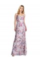 Stretch Satin & Floral Long Cowl Neck A-Line Formal Evening Gown / Bridesmaid Dress Stockport