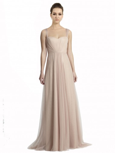 Tulle Long Square Neck A-Line Bridesmaid Evening Dress Stockport