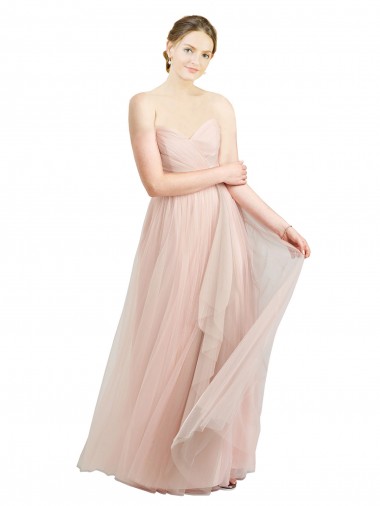 Tulle Long Sweetheart Pink A-Line Bridesmaid Dress / Evening Dress Stockport