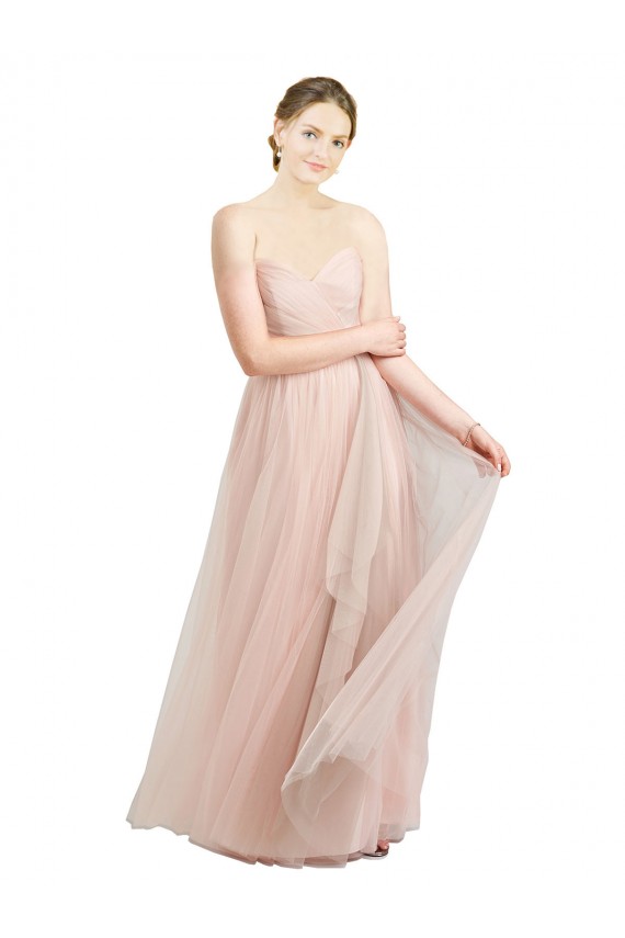 Tulle Long Sweetheart Pink A-Line Bridesmaid Dress / Evening Dress Stockport