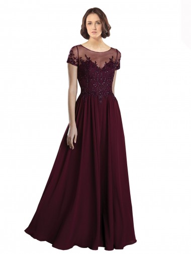 Tulle & Soft Chiffon Long Jewel Neck A-Line Bridesmaid Dress Stockport
