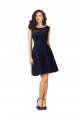 Tulle & Lace V-Back Knee Length Bateau Neck A-Line Bridesmaid Dress Stockport