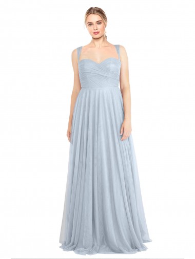Tulle Long Spaghetti Straps A-Line Evening Gown / Bridesmaid Dress Stockport