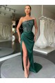 Velvet Sequin Sweep Train Strapless Sheath Prom Dress Stockport